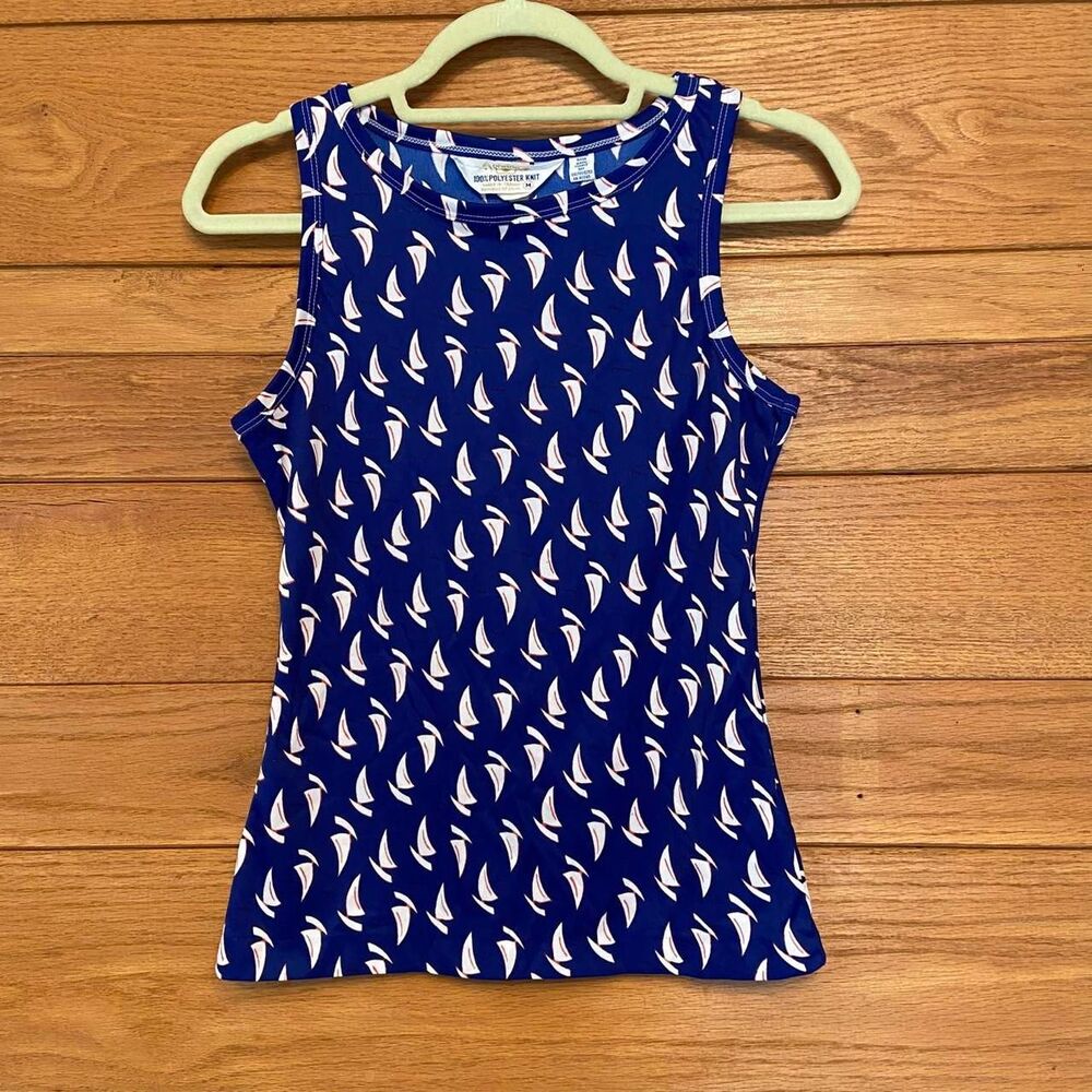 Vintage 1970s sailboat novelty print tank top